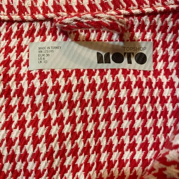 Topshop Red Houndstooth Jacket | US 6 UK 10 - Picture 12 of 13